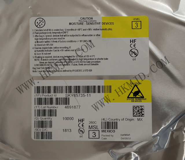 （分銷Skyworks）射頻前端《SKY85735-11》5 GHz、802.11ac 前端模塊