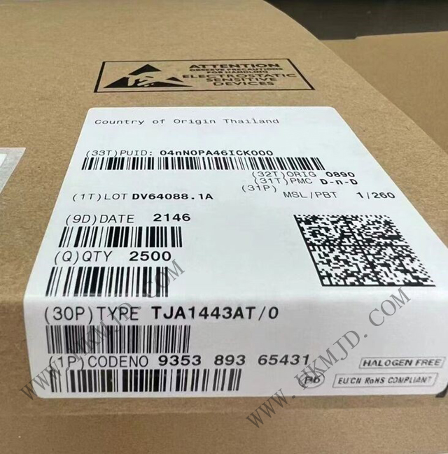 （分銷(xiāo)NXP）CAN 接口IC TJA1443AT、TJA1443AT/0Z 帶睡眠模式的高速 CAN 收發(fā)器