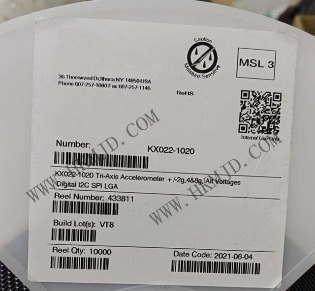 運動傳感器_KX022-1020_加速計 X，Y，Z 軸 ±2g，4g，8g 0.39Hz ~ 800Hz 12-LGA