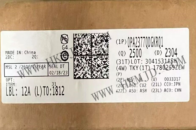汽車放大器_OPA2377QDGKRQ1_軌到軌輸入/輸出、低噪聲、5MHz CMOS 運算放大器