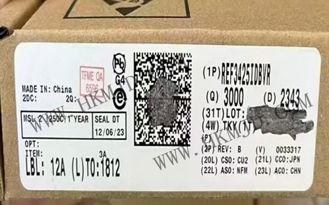 德州儀器 REF3425IDBVR：低溫漂 (6ppm/°C)、低功耗、高精度 CMOS 電壓基準