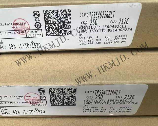 現(xiàn)貨供應TI TPS54622RHLT 同步 SWIFT? 降壓轉(zhuǎn)換器，采用 VQFN 封裝