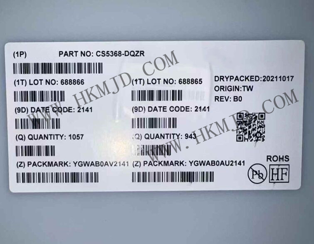 明佳達供應(yīng)原裝CS5368-DQZR一款高性能8通道音頻模數(shù)轉(zhuǎn)換器（ADC）